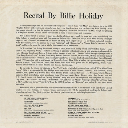 Billie Holiday / ビリー・ホリデイ / Recital By Billie Holiday (MV 2575)