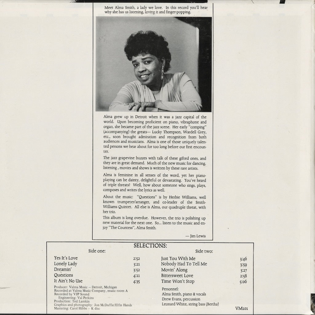 Alma Smith – Dreamin' (VM101) LP 1984 US Valma Music｜中古LP