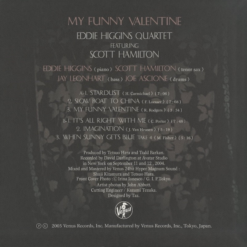 Eddie Higgins Scott Hamilton My Funny Valentine Vol 2 Eddie higgins scott hamilton my funny valentine vol 2