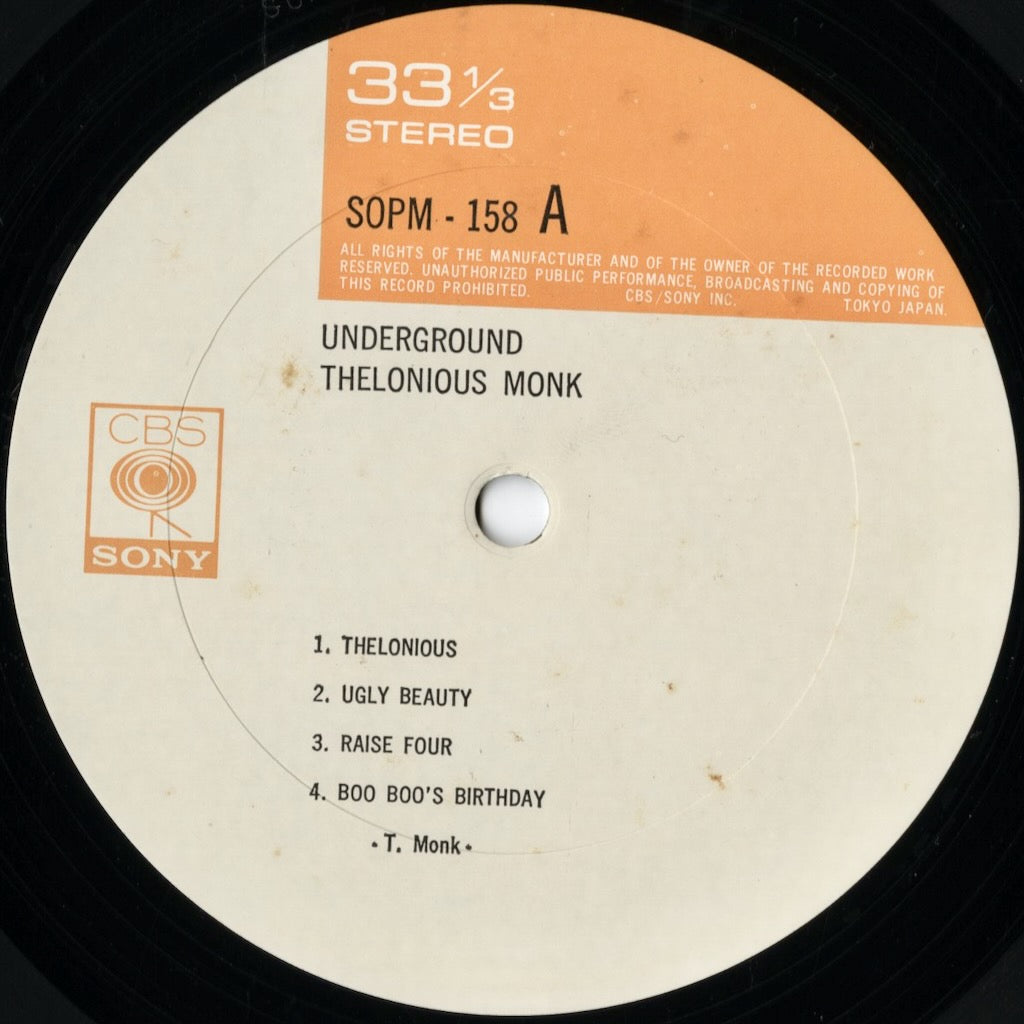 Thelonious Monk / セロニアス・モンク / Underground (SOPM158