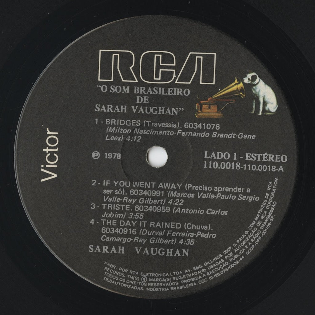 Sarah Vaughan – O Som Brasileiro De Sarah Vaughan (110.0018) LP 1978 BRA RCA | 中古LP