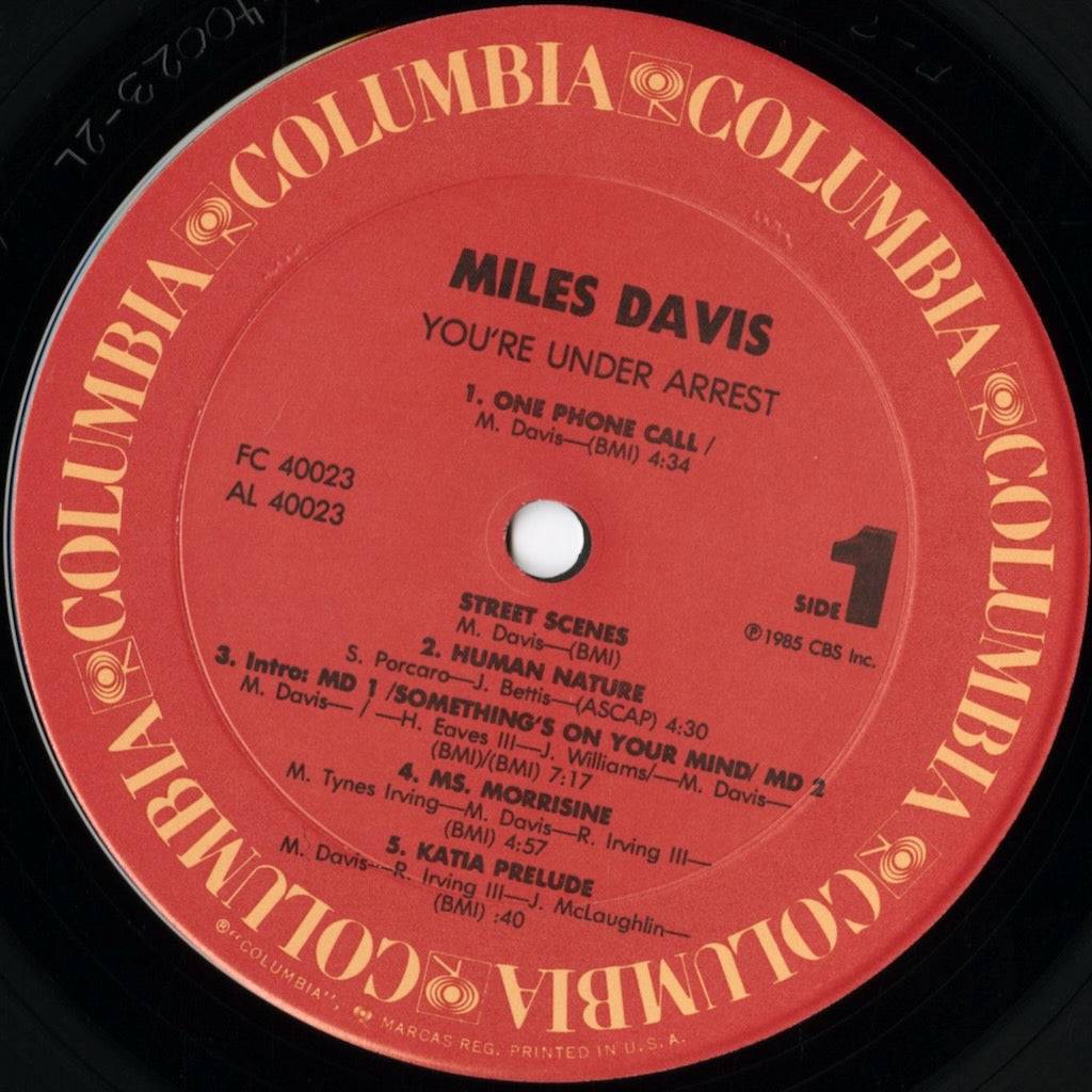 Miles Davis / マイルス・デイヴィス / You're Under Arrest (FC 40023)