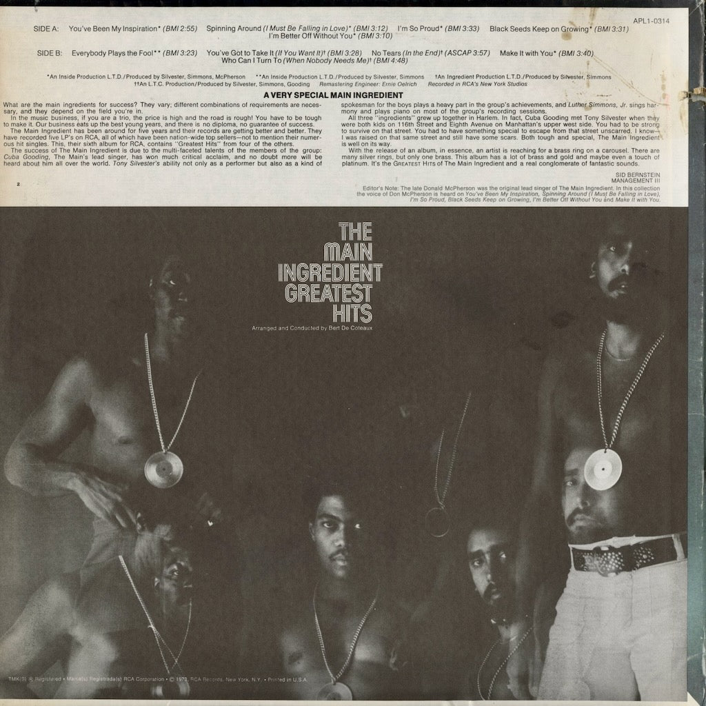 The Main Ingredient - Greatest Hits APL1-0314 | 中古レコード通販