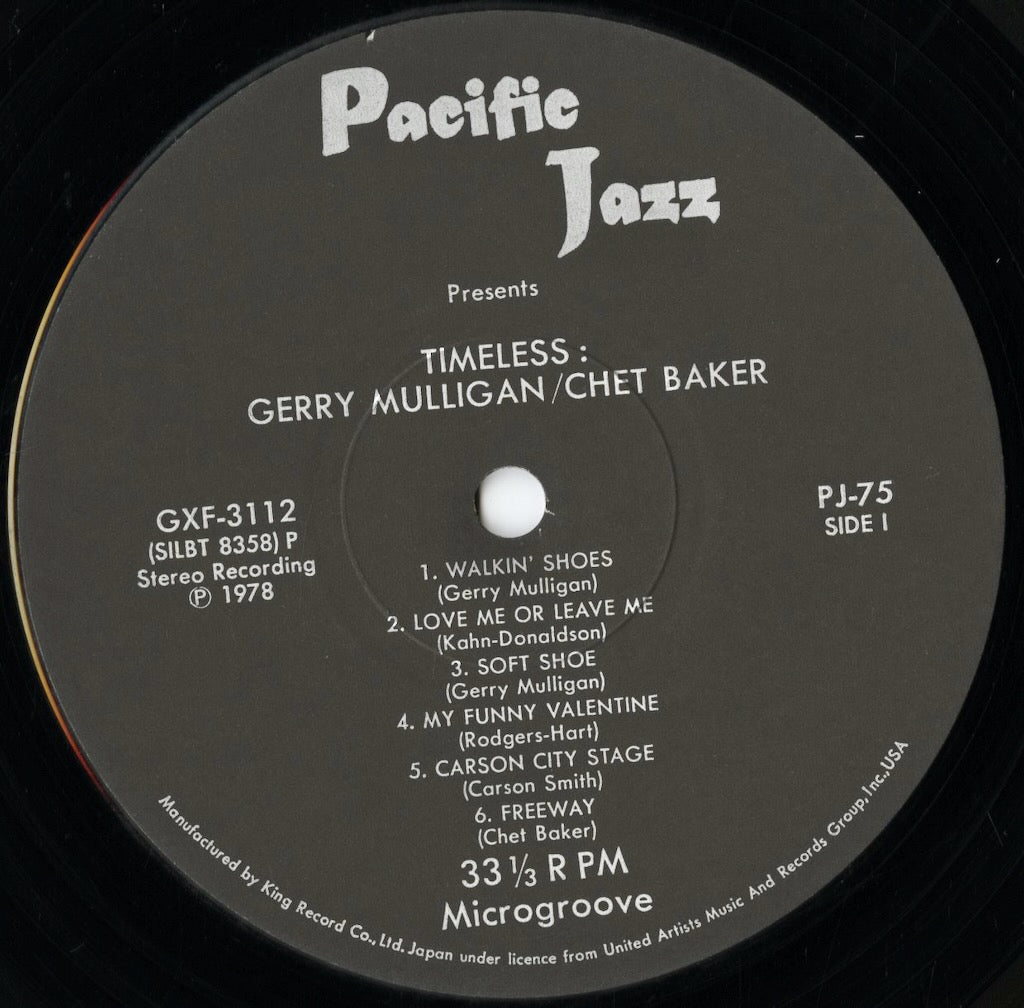 Gerry Mulligan - Chet Baker / ジェリー・マリガン　チェット・ベイカー  / Timeless (GXF-3112)