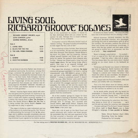 Richard Groove Holmes / リチャード・グルーヴ・ホルムズ / Living Soul (PRST 7468)