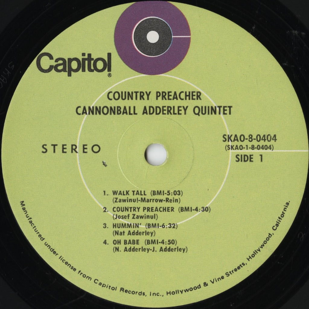 Cannonball Adderley / キャノンボール・アダレイ・クインテット / Country Preacher (SKAO-8-0404)