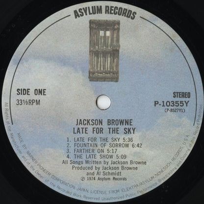 Jackson Browne - Late For The Sky (P-10355Y) LP 1977 JPN Asylum｜中古LP