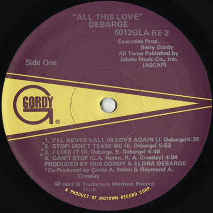 DeBarge / デバージ / All This Love (6012GL)