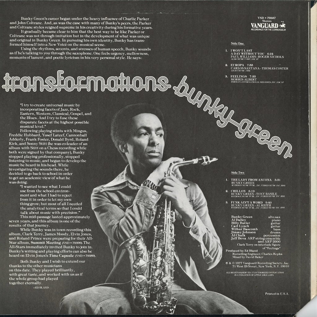 Bunky Green - Transformations (VSD 79387) LP 1977 US Vanguard｜中古LP