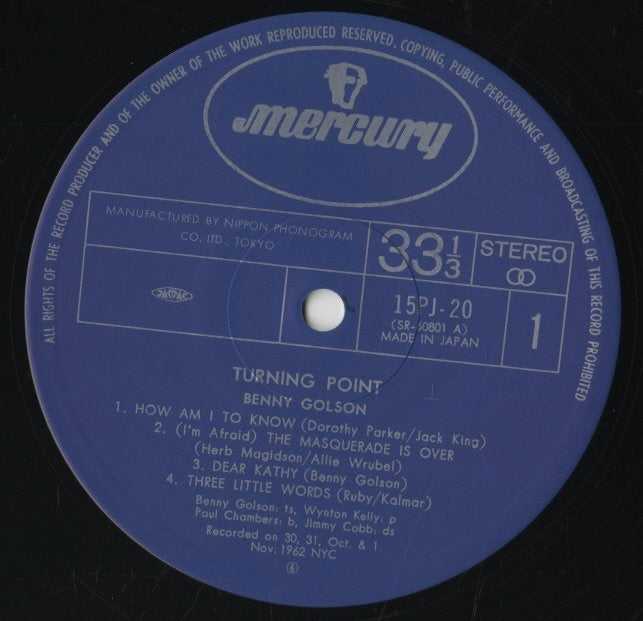 Benny Golson / ベニー・ゴルソン / Turning Point (15PJ-20)