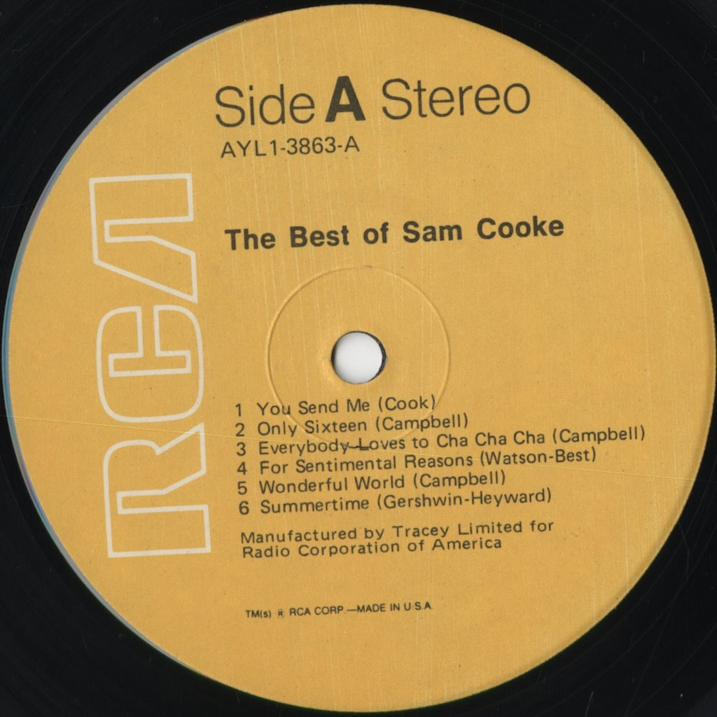 Sam Cooke - The Best Of Sam Cooke (AYL1-3863) 1981 US RCA｜中古LP