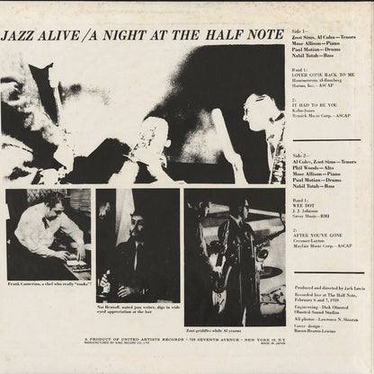 Zoot Sims, Al Cohn, Phil Woods / ズート・シムズ　アル・コーン フィル・ウッズ / Jazz Alive! A Night At The Half Note (LAX 3115)