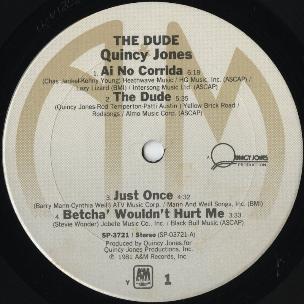Quincy Jones - The Dude (SP-3721) LP 1981 US A&M｜中古LP