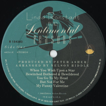 Linda Ronstadt - For Sentimental Reasons (60474-1-E) 1986 US Asylum｜中古LP