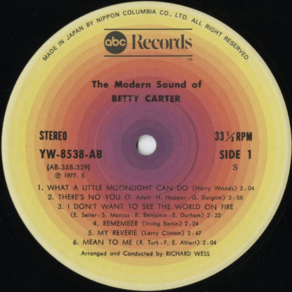 Betty Carter / ベティ・カーター / The Modern Sound Of Betty Carter (YW-8538-AB)
