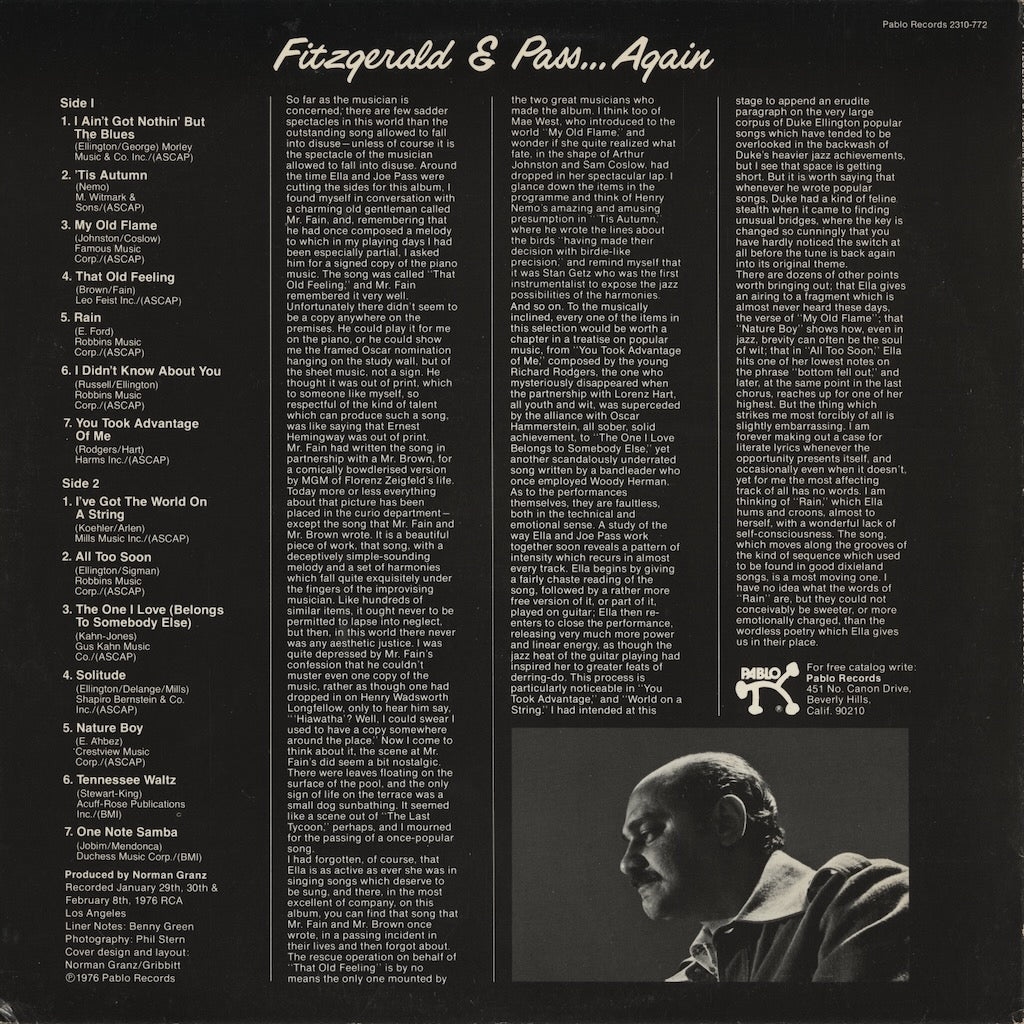 Ella Fitzgerald / エラ・フィッツジェラルド / Eitzgerald & Pass.... Again (2310-772)