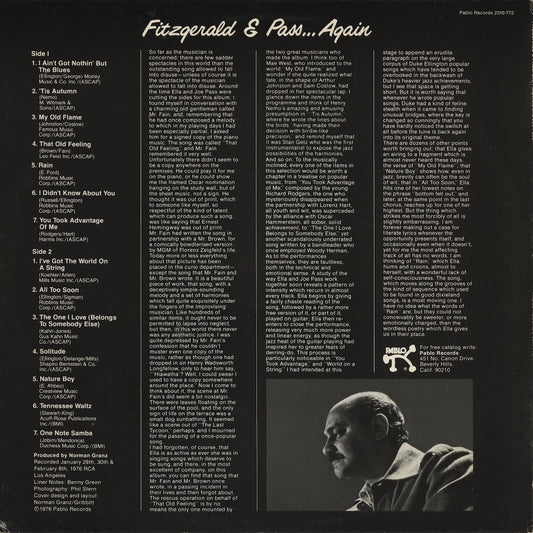 Ella Fitzgerald / エラ・フィッツジェラルド / Eitzgerald & Pass.... Again (2310-772)