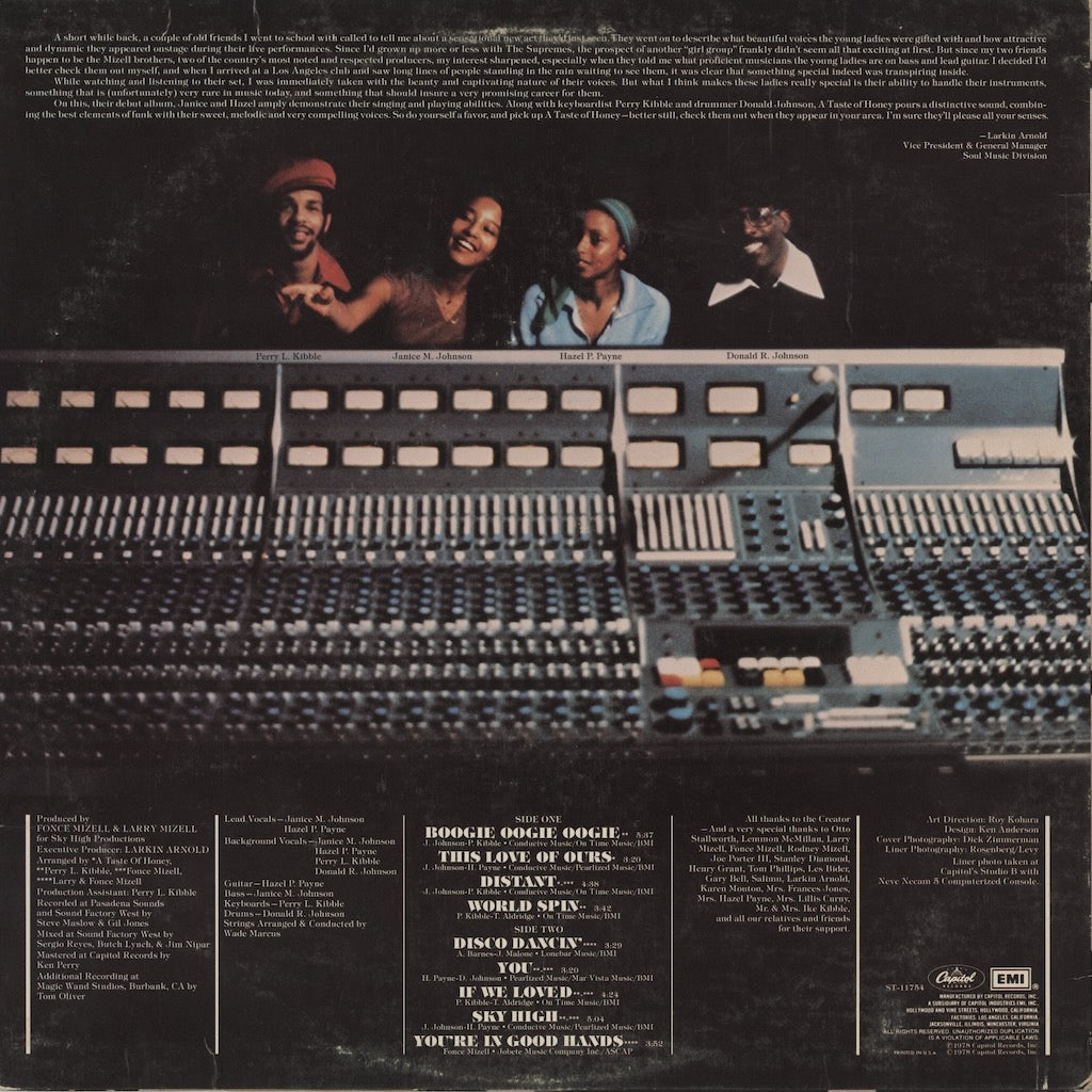 A Taste Of Honey / ア・テイスト・オブ・ハニー / A Taste Of Honey (ST-11754)