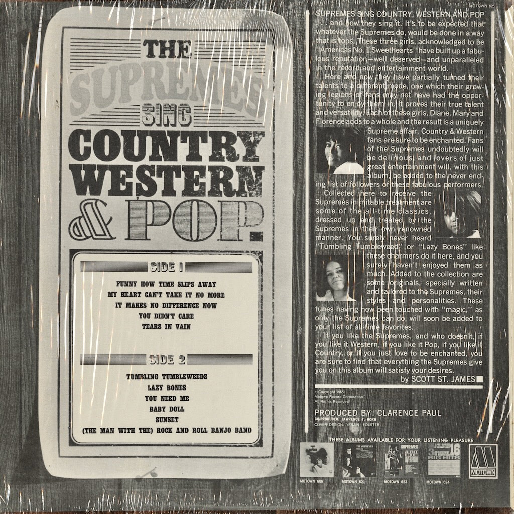 The Supremes / シュプリームス / The Supremes Sing Country Western & Pop (MT-625)