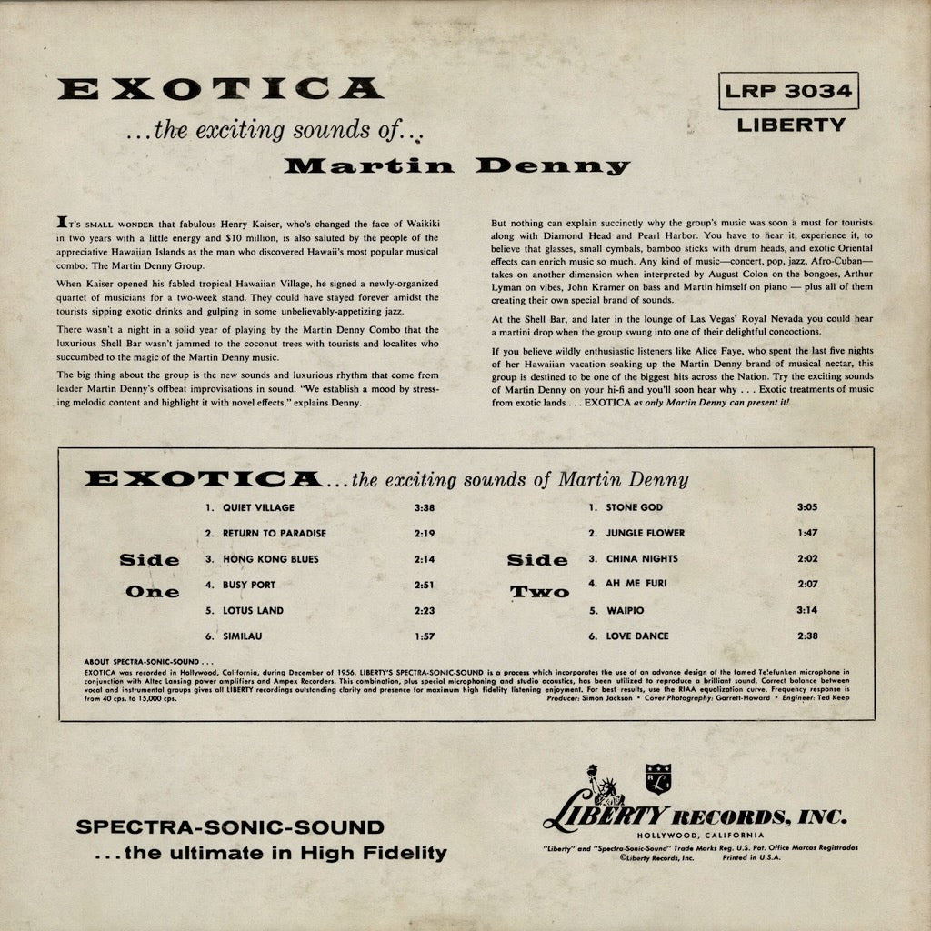 Martin Denny / マーチン・デニー / Exotica (LRP 3034) MONO