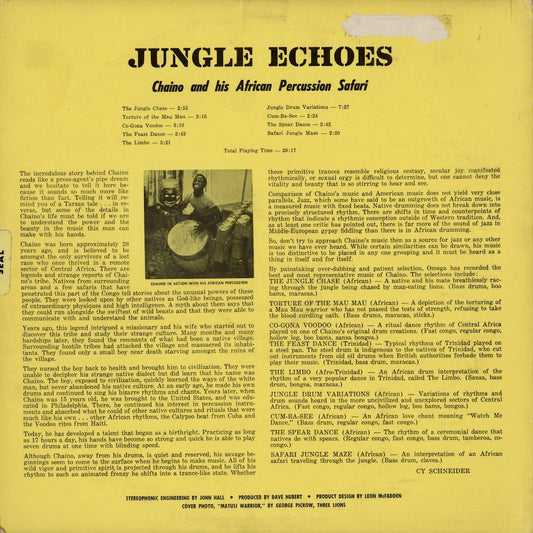 Chaino And His African Percussion Safari - Jungle Echoes (OSL 7) LP 1959 US Omega Disk｜中古LP