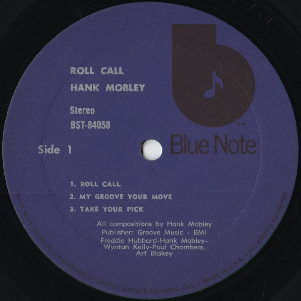 Hank Mobley - Roll Call (BST-84058) 1973 US Blue Note｜中古LP