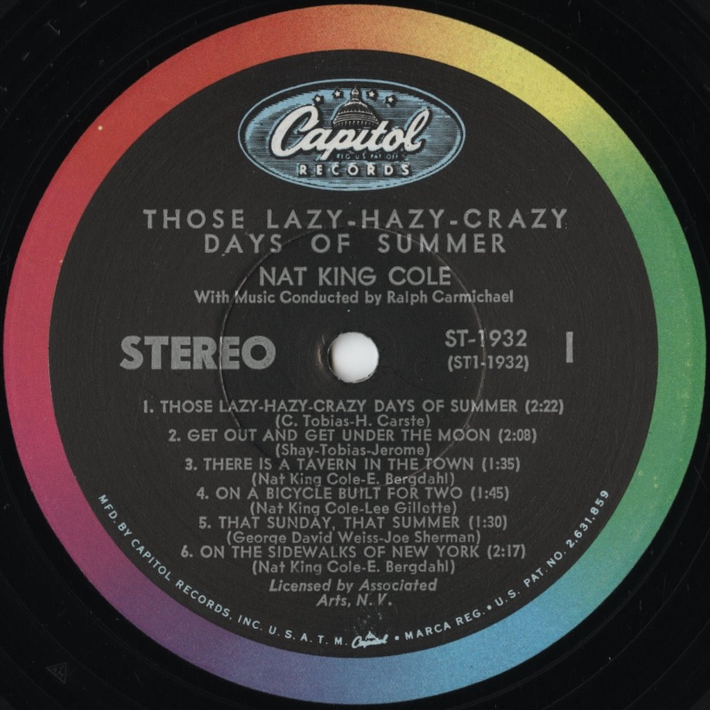 Nat King Cole – Those Lazy-Hazy-Crazy Days Of Summer (ST-1932) LP 1963 US Capitol | 中古LP
