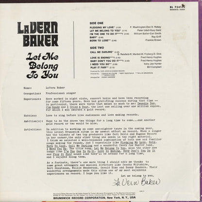 Lavern Baker - Let Me Belong To You (BL 754160) 1970 US Brunswick｜中古LP