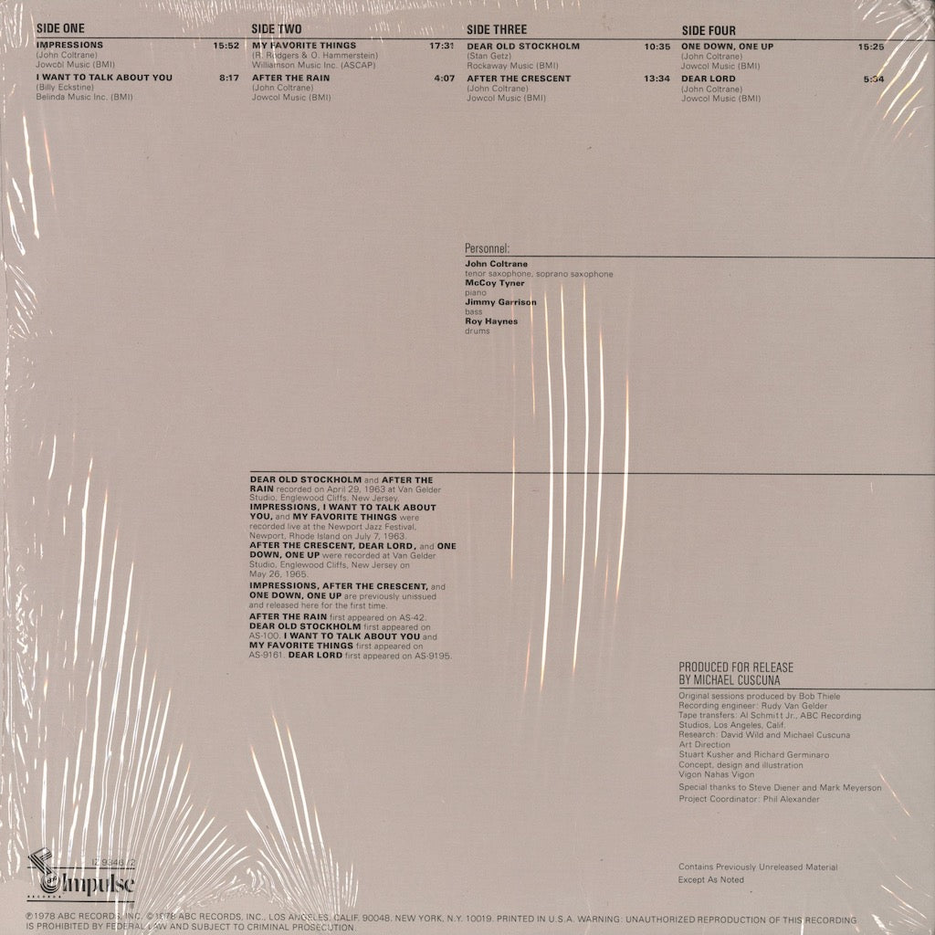 John Coltrane / ジョン・コルトレーン / The Mastery Of John Coltrane - Vol. II To The Beat Of A Different Drum (IZ 9346/2)