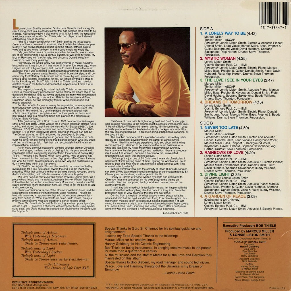 Lonnie Liston Smith - Dreams Of Tomorrow (FW 38447) 1983 US Doctor Jazz｜中古LP