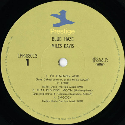 Miles Davis - Blue Haze (LPR-88013) LP 1974 JPN Prestige / 東芝｜中古LP