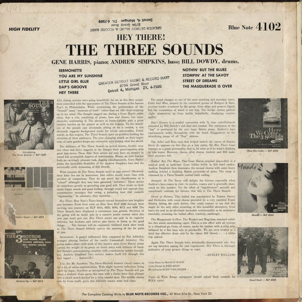 The Three Sounds - Hey There! (BLP 4102) 1962 US Blue Note｜中古LP