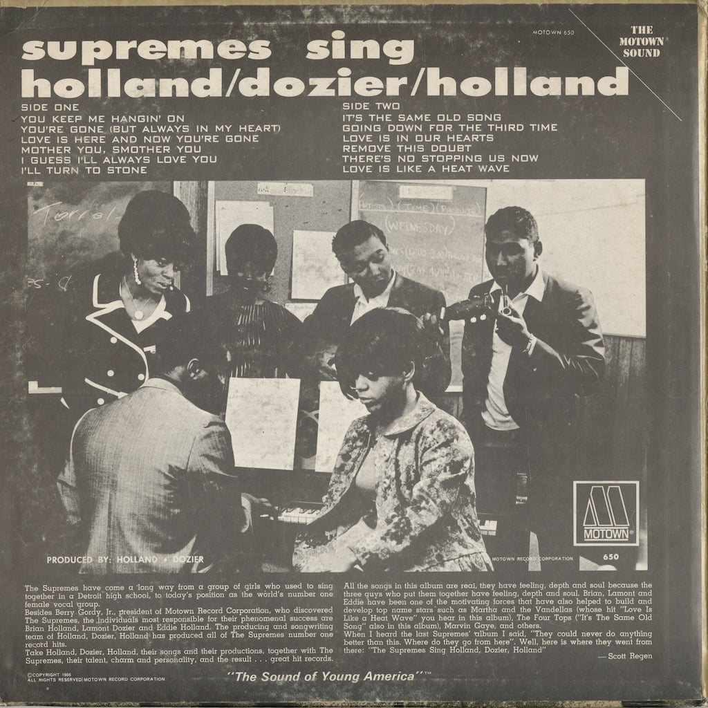 The Supremes - Sing Holland Dozier Holland (S 650) 1967 US Motown｜中古LP