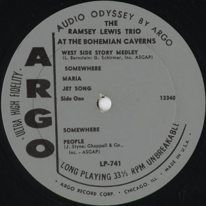 The Ramsey Lewis Trio - At The Bohemian Caverns (LP-741) 1964 US Argo｜中古LP