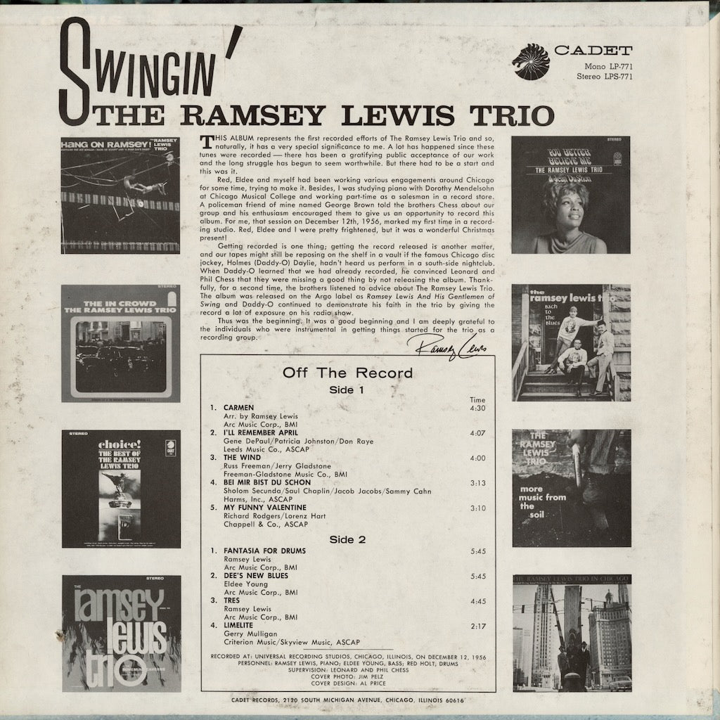 Ramsey Lewis - Swingin' (LP-771) LP 1966 US Cadet｜中古LP