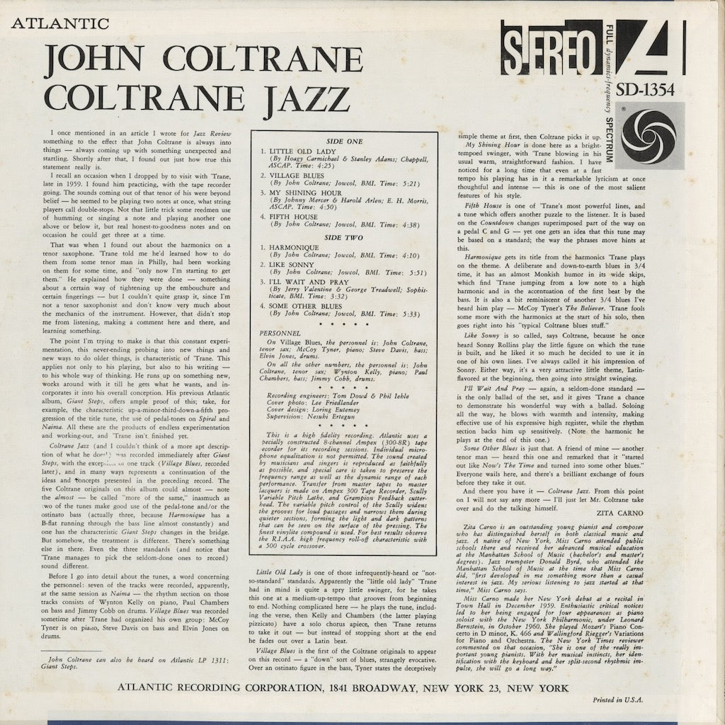 John Coltrane - Coltrane Jazz (SD 1354) 1975 US Atlantic｜中古LP