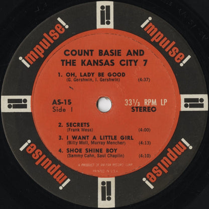 Count Basie – Count Basie And The Kansas City 7 (AS-15) LP 1962 US Impulse | 中古LP