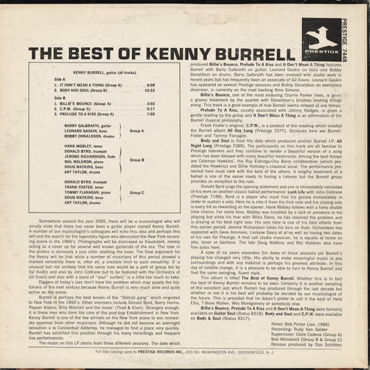 Kenny Burrell - The Best Of Kenny Burrell (PRST 7448) LP 1960's US Prestige｜中古LP