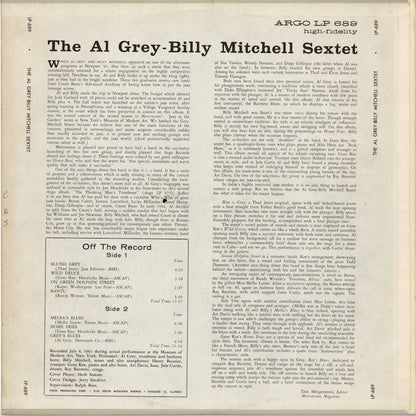 The Al Grey, Billy Mitchell Sextet - S.T. (LPS-689) 1962 US Argo｜中古LP