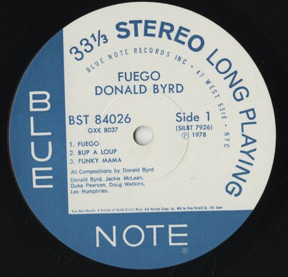 Donald Byrd / ドナルド・バード / Fuego (GXK 8037)