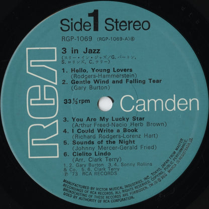 Gary Burton / Sonny Rollins / Clark Terry - 3 In Jazz (RGP-1069) LP 1975 JPN RCA｜中古LP