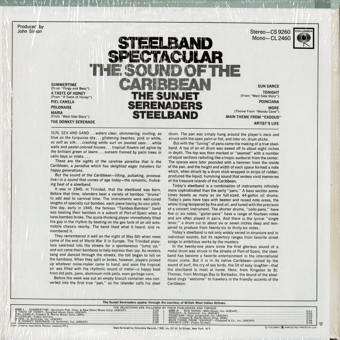 The Sunjet Serenaders Steelband / サンジェット・セレナーダーズ・スティールバンド /  Steelband Spectacular - The Sound Of The Caribbean(CS 9260)