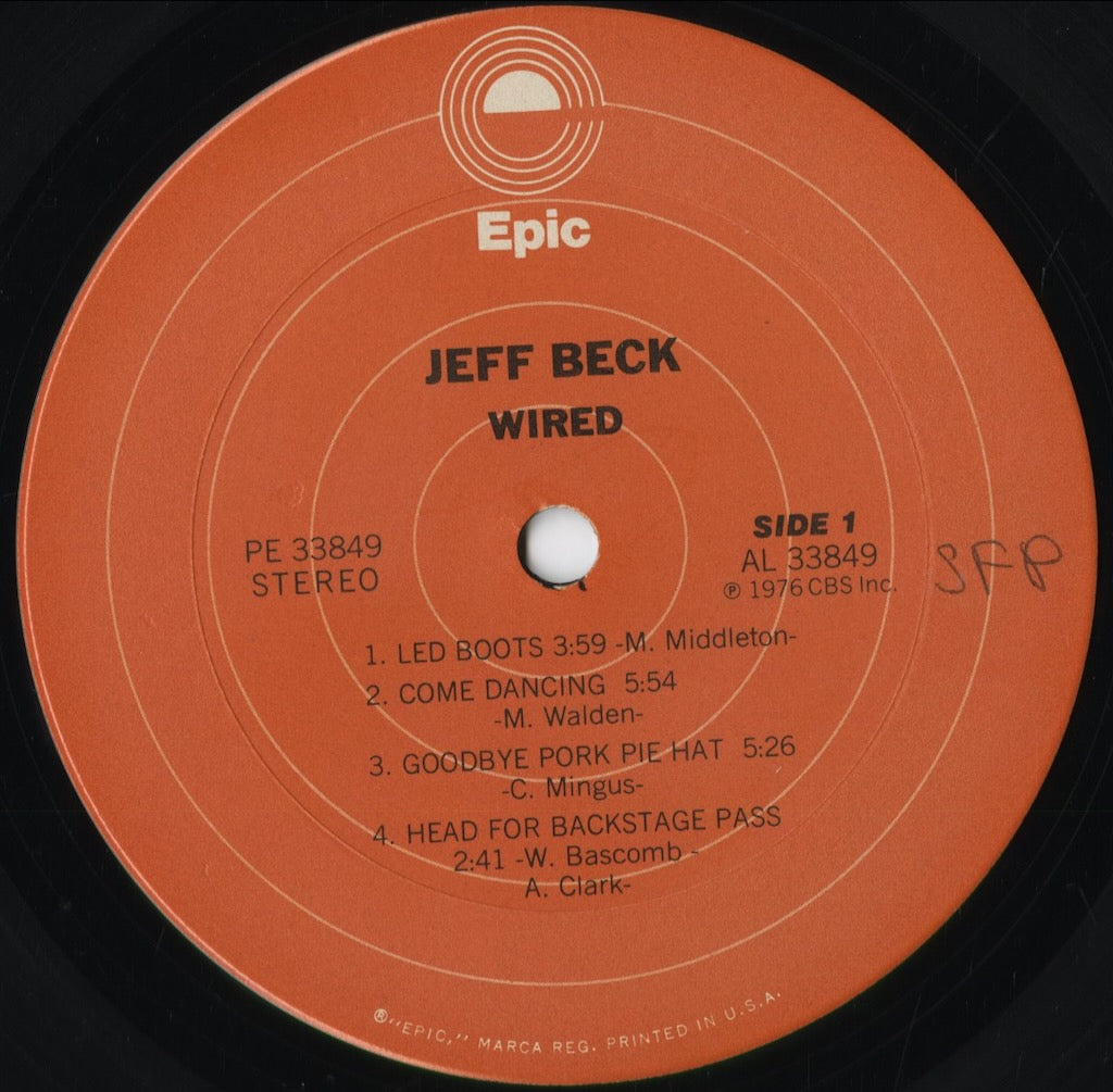 Jeff Beck - Wired (PE 33849) 1976 US Epic｜中古LP