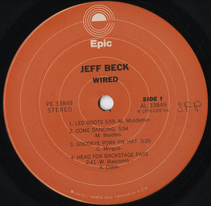 Jeff Beck - Wired (PE 33849) 1976 US Epic｜中古LP