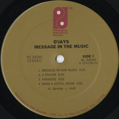 The O'Jays - Message In The Music (PZ 34245) 1976 US Philadelphia International｜中古LP