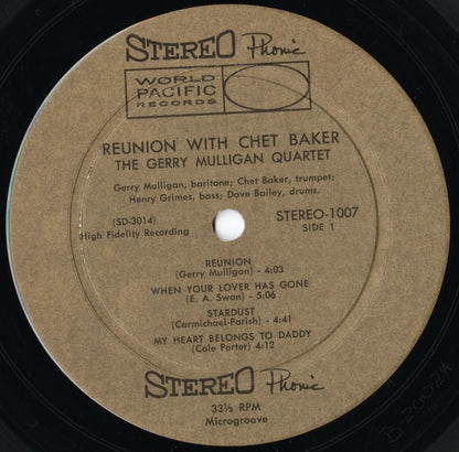 Gerry Mulligan / ジェリー・マリガン / Reunion With Chet Baker (1007)