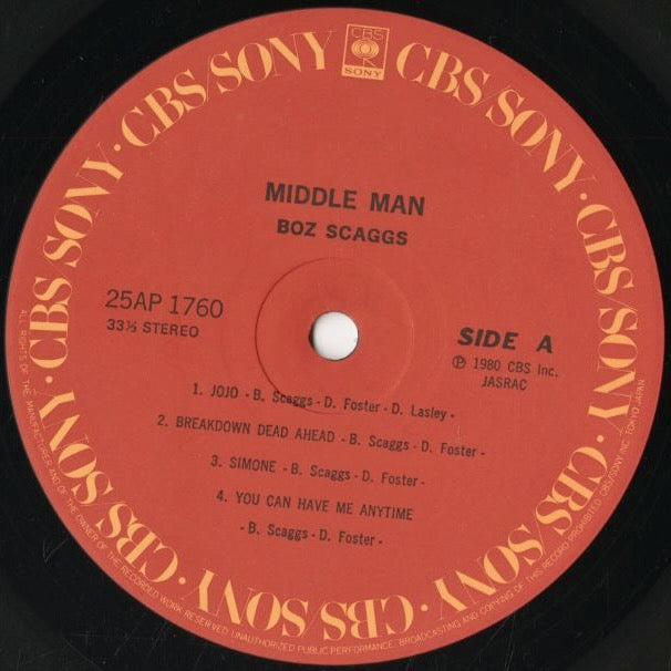 最新作 Middle / ボズ・スキャッグス / Scaggs Boz Man 1760 (25AP 洋楽