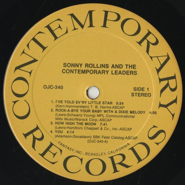 Sonny Rollins / ソニー・ロリンズ / Sonny Rollins & The Contemporary Leaders (OJC-340)