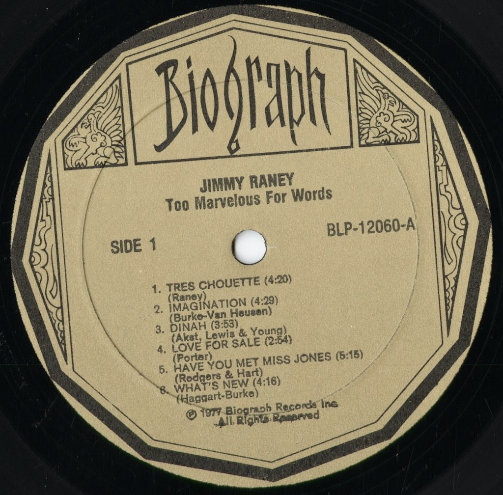 Jimmy Raney - Too Marvelous For Words (BLP-12060) 1979 US Biograph｜中古LP