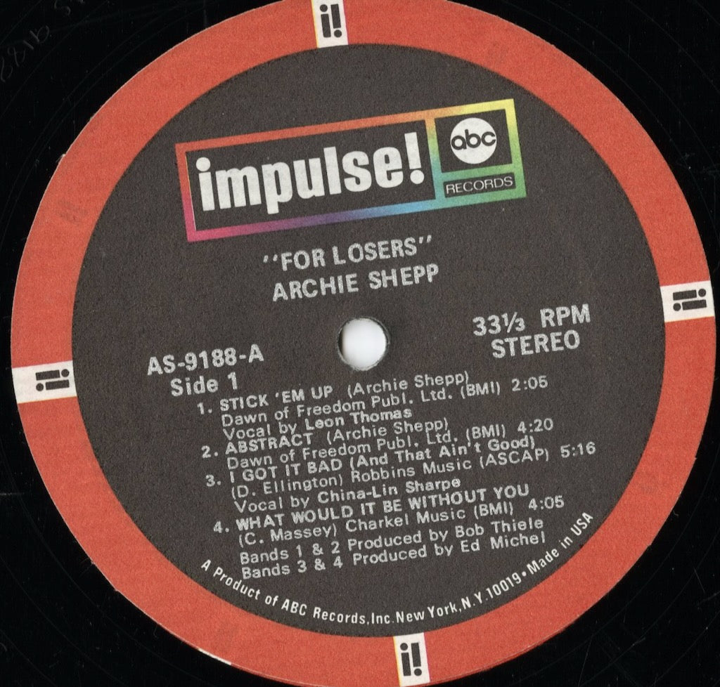 Archie Shepp「For Losers」AS-9188 中古レコード通販｜1970 US
